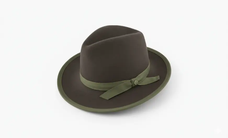 center dent fedora crown shape close up