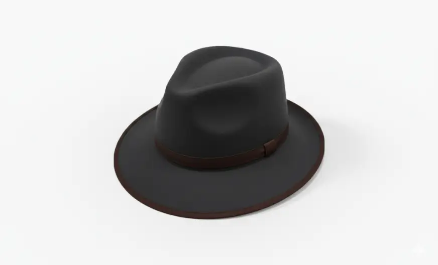 teardrop fedora crown shape close up