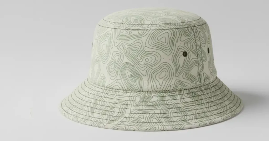 A reversible bucket hat, soft rounded crown, gently sloping brim, realistic texture and stitching, shows reversible feature