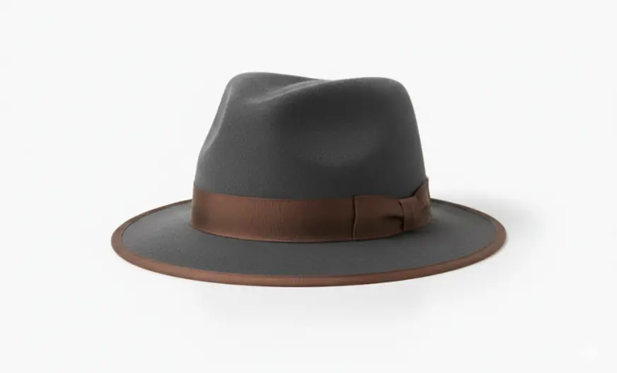 short brim fedora hat with a compact brim