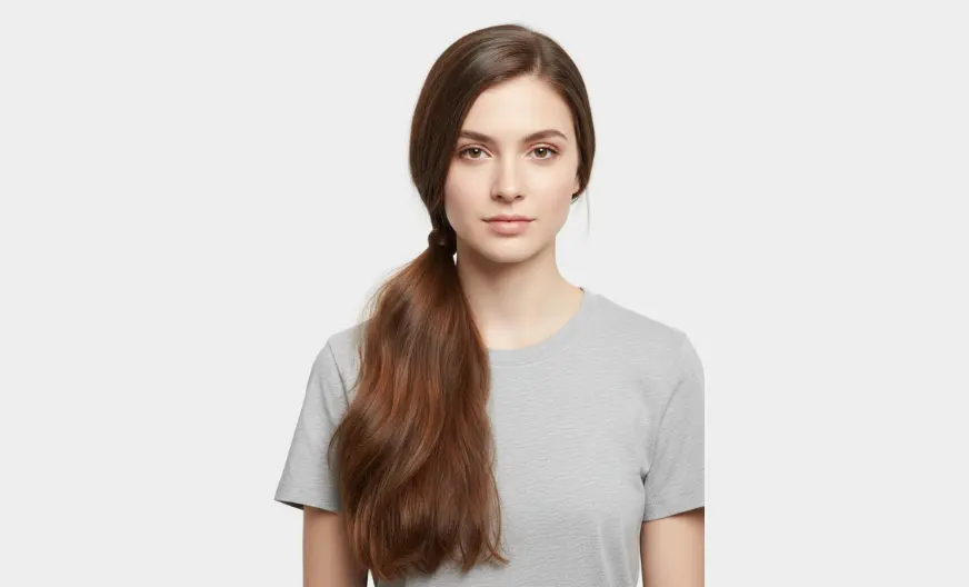 How to Wear a Hat with Long Hair Without Ruining Your Style 12 Simple side ponytail hairstyle for long hair, ideal for wearing with hats and preventing tangles.