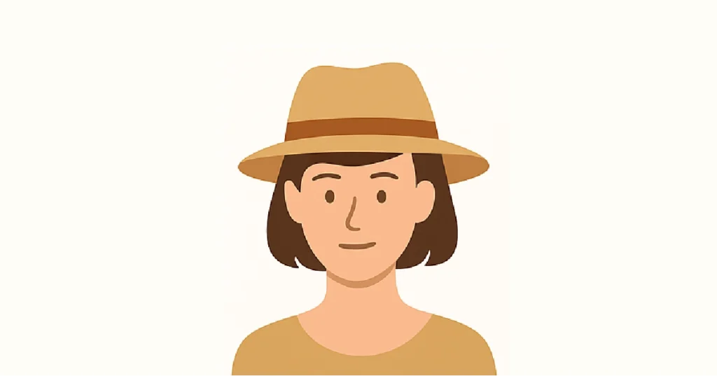 Vector illustration of a girl with short hair wearing a stylish hat