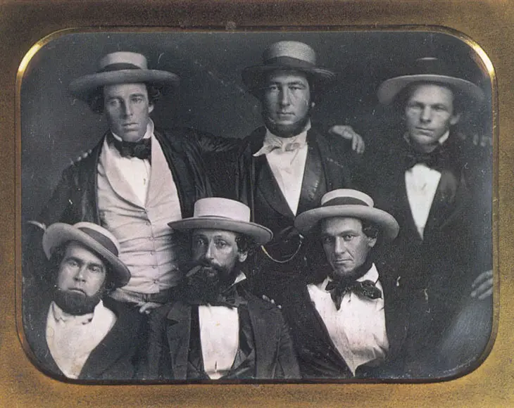New York Knickerbockers Baseball Club circa 1847 in vintage uniforms