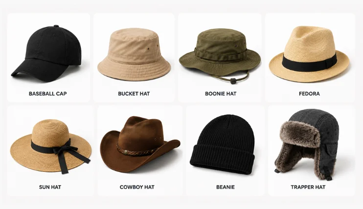 Different types of hats and popular hat styles