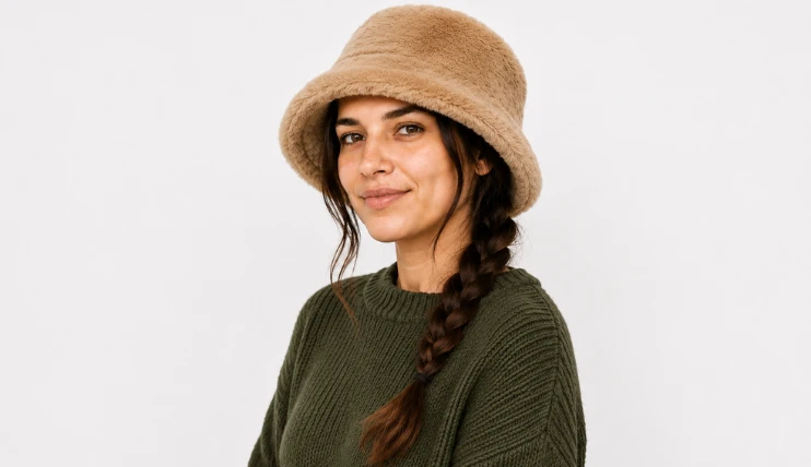 winter-faux-fur-bucket-hat-low-braid-long-hair