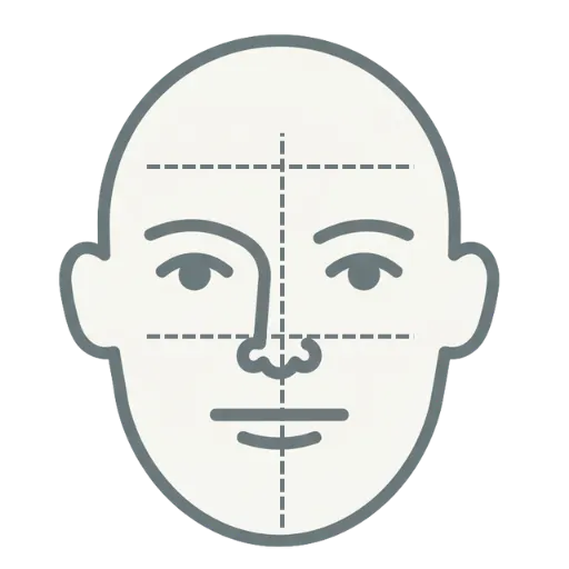 Home 2 face shape vector icon to represent the face shape calculator