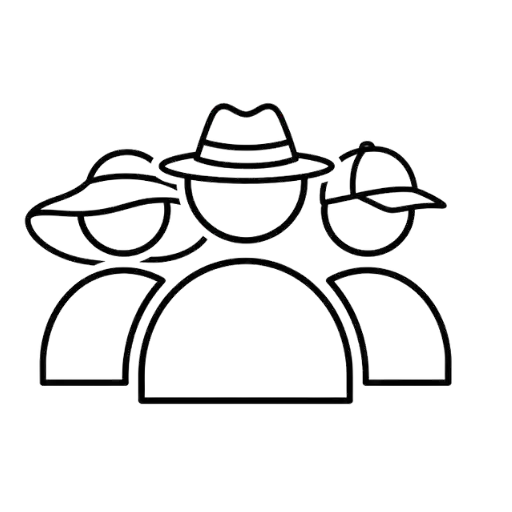 Home 10 three people wearing hats vector