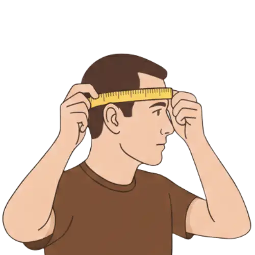 Home 3 Illustration of a hat size calculator showing how to measure head for the right hat fit