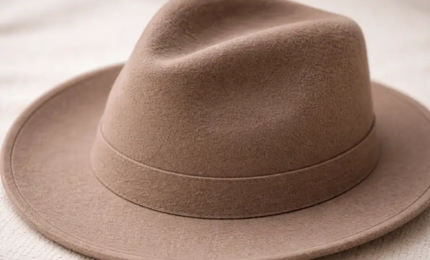 Hat Materials Explained: A Complete Guide to Choosing the Right Fabric 5 Felt hat showing dense texture and structured shape.