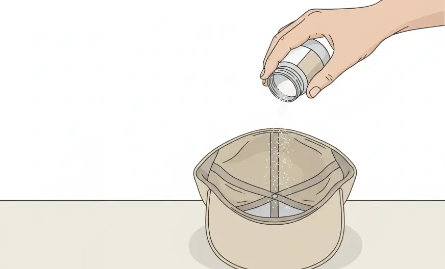 Hat Care: How to Clean, Wash, and Maintain Your Hats Safely 6 Sprinkling a small amount of baking soda inside a baseball cap crown to absorb odor without washing