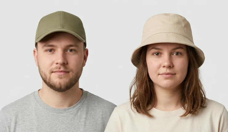 Home 6 Best hats for round faces shown on men and women