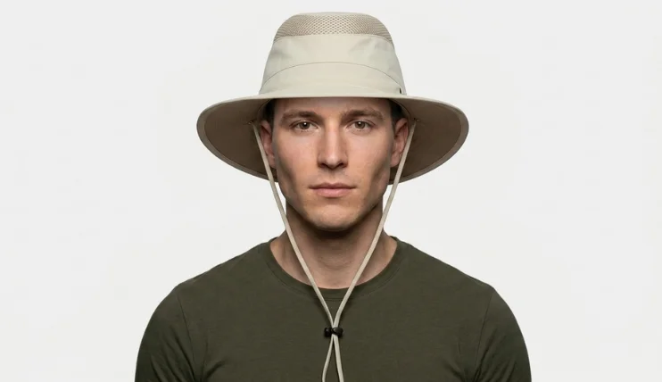 Cream Sunday Afternoons Charter Hat with mesh ventilation and adjustable chin strap.