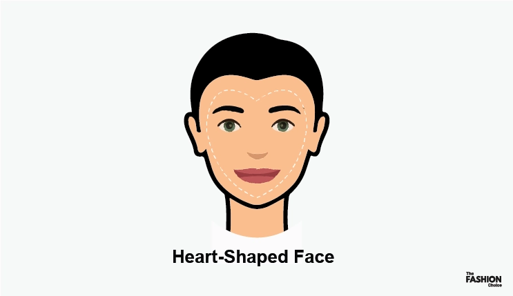 Heart face shape illustration for hat selection guide