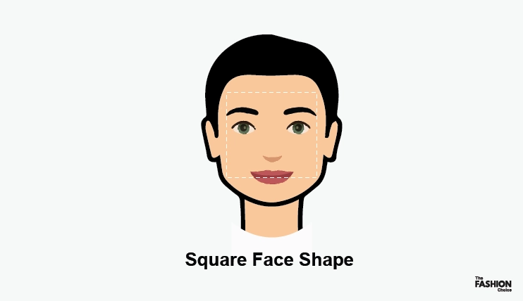 Square face shape illustration for hat selection guide