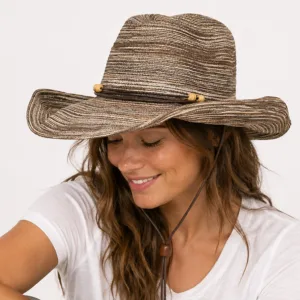 Woman wearing Sunday Afternoons Sunset Hat brown shapeable brim cowgirl sun hat