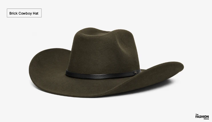 Types of Cowboy Hats 6 Brick cowboy hat with a tall crown and flat square top