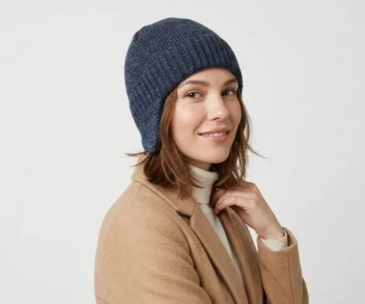 woman wearing a fleec-lined-beanie